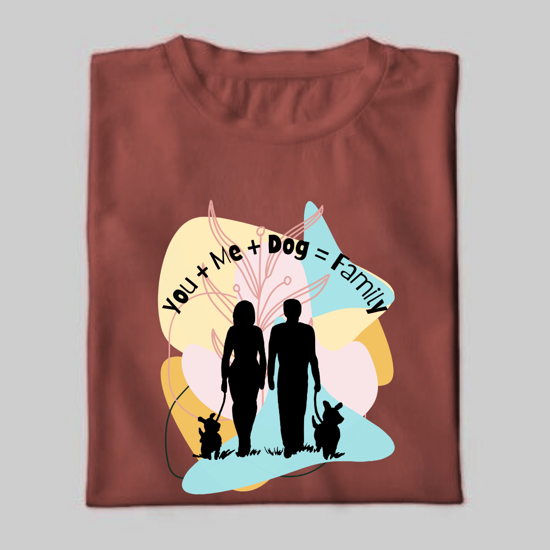 You+me +Dog= Family Unisex Classic Crew T-Shirt