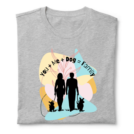 You+me +Dog= Family Unisex Classic Crew T-Shirt