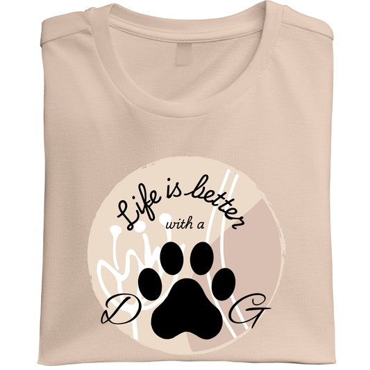 Life is better with dog Unisex Classic Crew T-Shirt